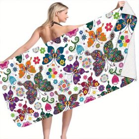 1pc Colorful Butterfly Beach Towels; Quick Drying Microfiber Beach Blanket; Super Soft; For Travel Swim Pool Diving Surfing Yoga Camping; 59 "x27 1pc Colorful Butterfly Beach Towels; Quick Drying Microfiber Beach Blanket; Super Soft; For Travel Swim Pool Diving Surfing Yoga Camping; 59 "x27