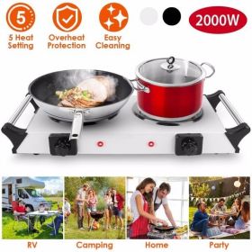 Hot Plate, 2000W Hot Plate,Portable Electric Stove Countertop Double Burners W/5 Level Temperature Control & Stay Cool Handles Hot Plate, 2000W Hot Plate,Portable Electric Stove Countertop Double Burners W/5 Level Temperature Control & Stay Cool Handles